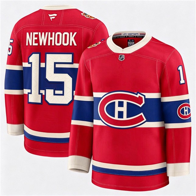 Montreal Canadiens 15 Alex Newhook Fanatics 2026 NHL Heritage Classic Premium Red Stitched Jersey