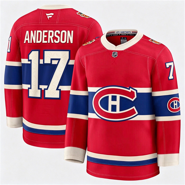 Montreal Canadiens 17 Josh Anderson Fanatics 2026 NHL Heritage Classic Premium Red Stitched Jersey