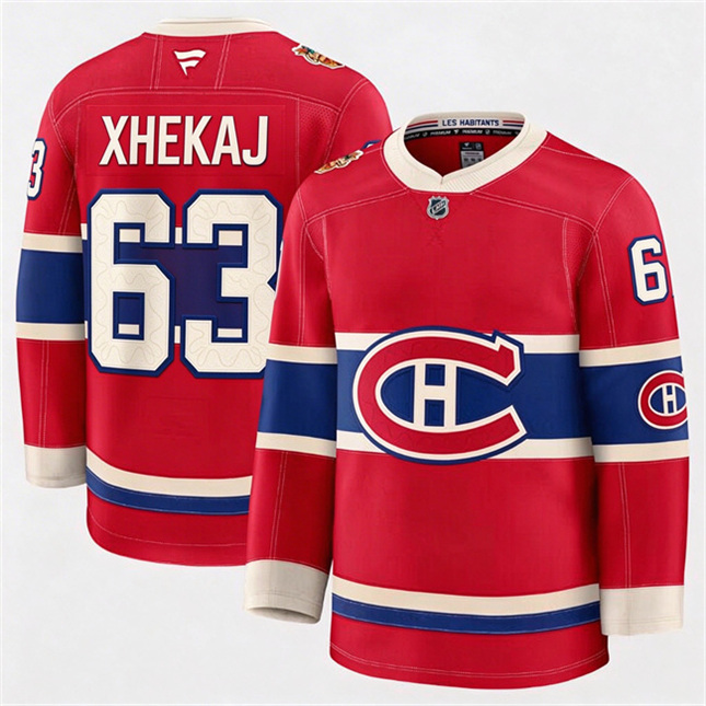 Montreal Canadiens 63 Florian Xhekaj- Fanatics 2026 NHL Heritage Classic Premium Red Stitched Jersey