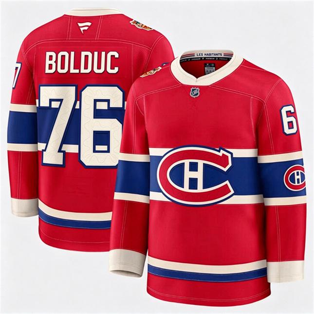 Montreal Canadiens 76 Zachary Bolduc Fanatics 2026 NHL Heritage Classic Premium Red Stitched Jersey