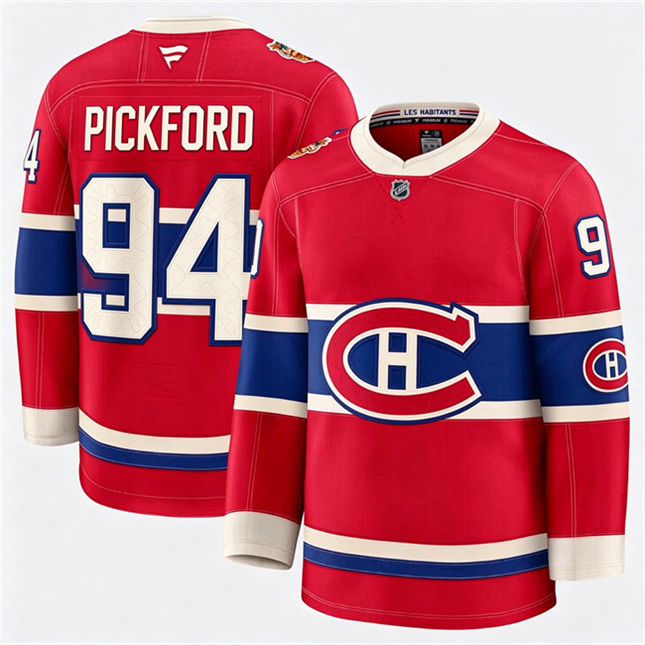 Montreal Canadiens 94 Bryce Pickford Fanatics 2026 NHL Heritage Classic Premium Red Stitched Jersey