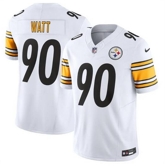 Men Pittsburgh Steelers 90 T J Watt White 2023 F.U.S.E. Vapor Untouchable Limited Jersey
