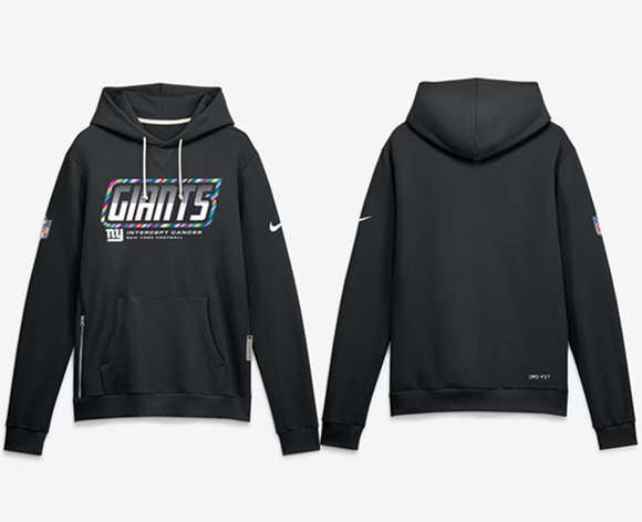 Men's New York Giants Black 2026 Crucial Catch Sideline Dri-FIT Pullover Hoodie