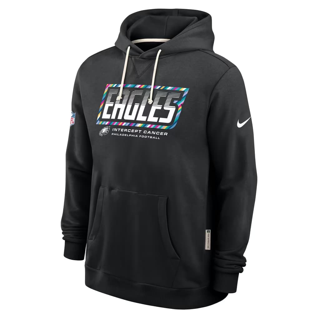 Men's Philadelphia Eagles Black 2026 Crucial Catch Sideline Standard Issue Dri-FIT Pullover Hoodie