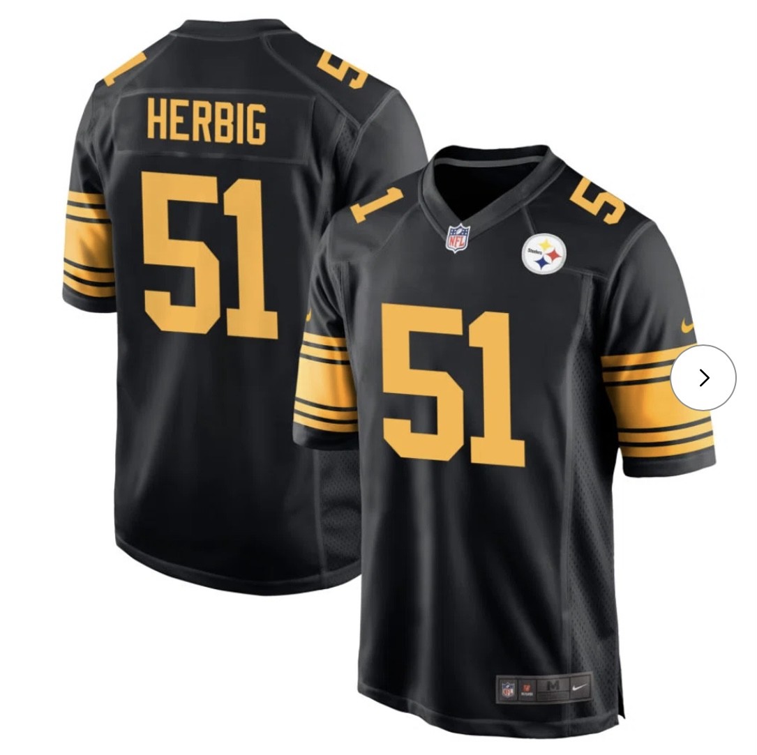 Men's Pittsburgh Steelers #51 Nick Herbig Black Color Rush Limited Jersey