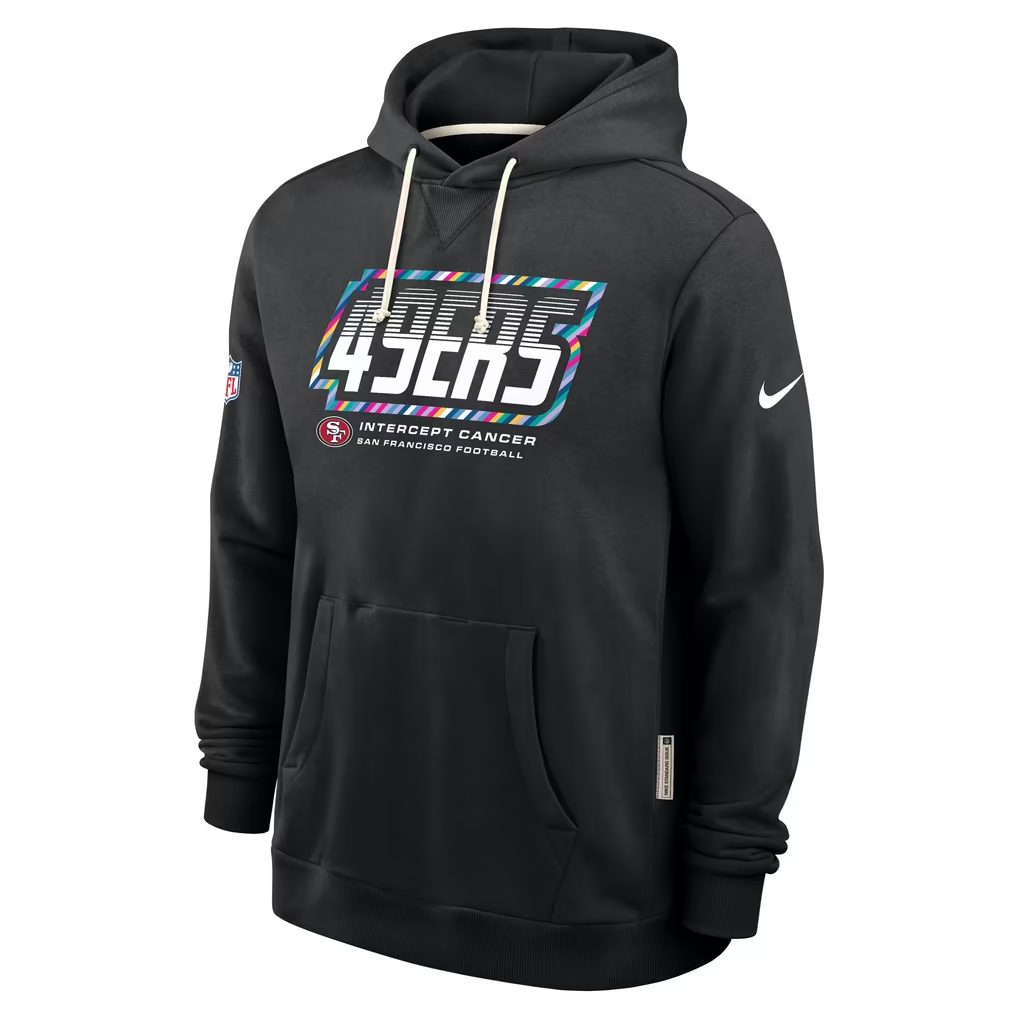 Men's San Francisco 49ers Black 2026 Crucial Catch Sideline Standard Issue Dri-FIT Pullover Hoodie