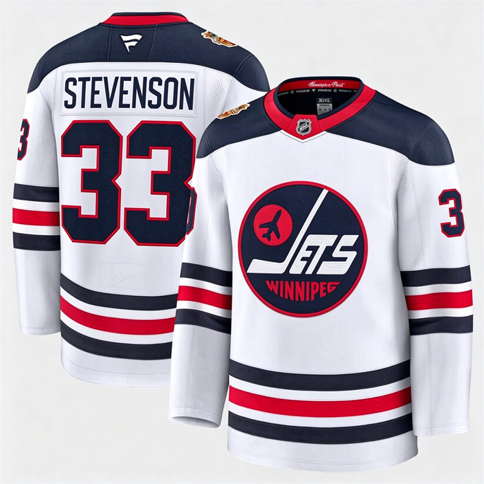 Winnipeg Jets Fanatics Clay Stevenson- 33 White 2026 NHL Heritage Classic Premium Stitched Jersey