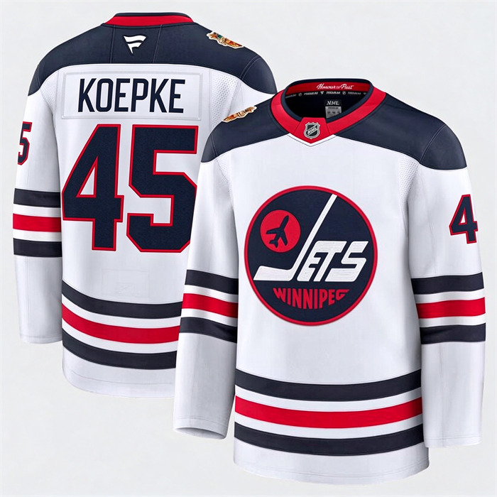 Winnipeg Jets Fanatics Cole Koepke- 45 White 2026 NHL Heritage Classic Premium Stitched Jersey