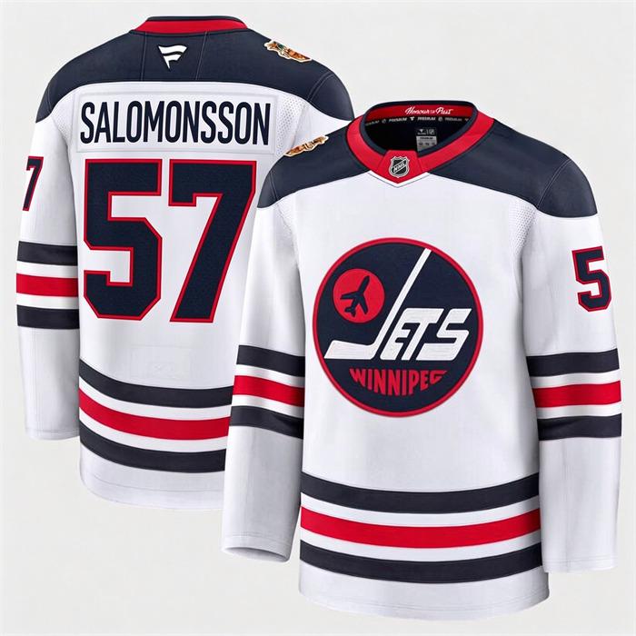 Winnipeg Jets Fanatics Elias Salomonsson- 57 White 2026 NHL Heritage Classic Premium Stitched Jersey