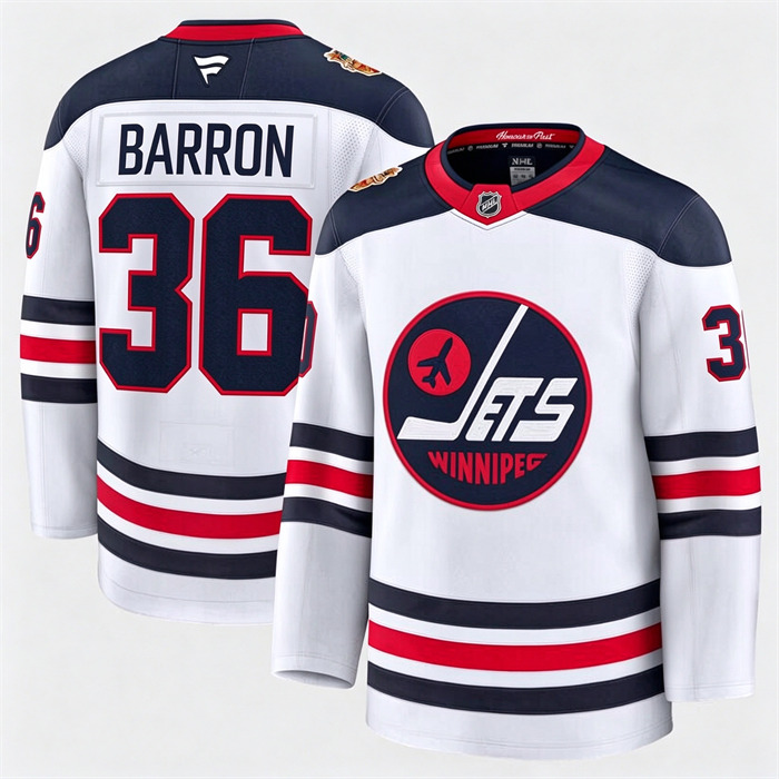 Winnipeg Jets Fanatics Morgan Barron- 36 White 2026 NHL Heritage Classic Premium Stitched Jersey
