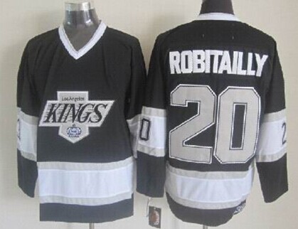 Los Angeles Kings #20 Luc Robitaille Black Throwback CCM Jersey