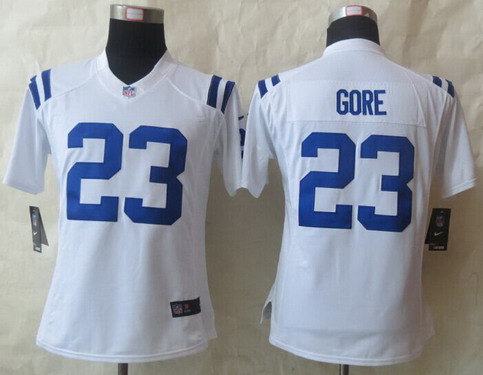 Nike Indianapolis Colts #23 Frank Gore White Limited Womens Jersey