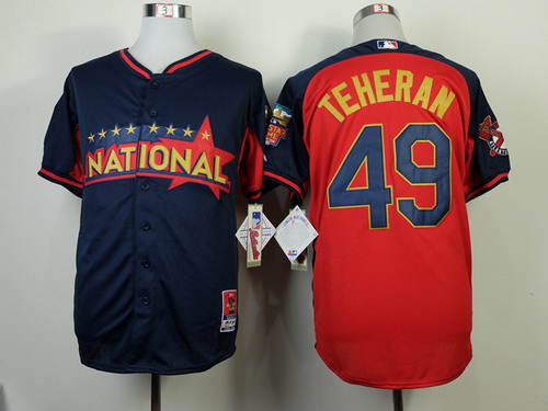 Atlanta Braves #49 Julio Teheran 2014 All-Star Navy Blue Jersey