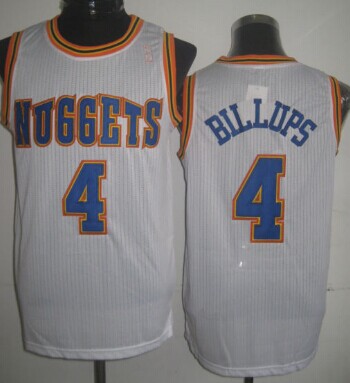 Denver Nuggets #4 Chauncey Billups White Swingman Throwback Jersey