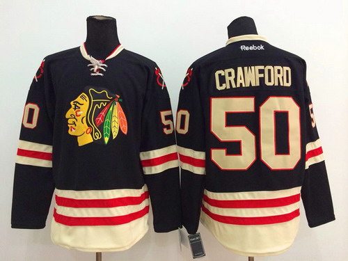 Chicago Blackhawks #50 Corey Crawford 2015 Winter Classic Black Jersey
