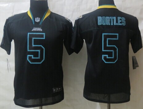Nike Jacksonville Jaguars #5 Blake Bortles Lights Out Black Kids Jersey
