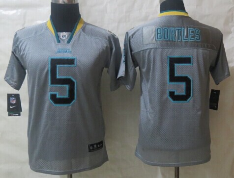 Nike Jacksonville Jaguars #5 Blake Bortles Gray Out Black Kids Jersey
