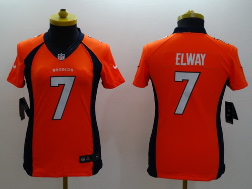 Nike Denver Broncos #7 John Elway 2013 Orange Limited Womens Jersey