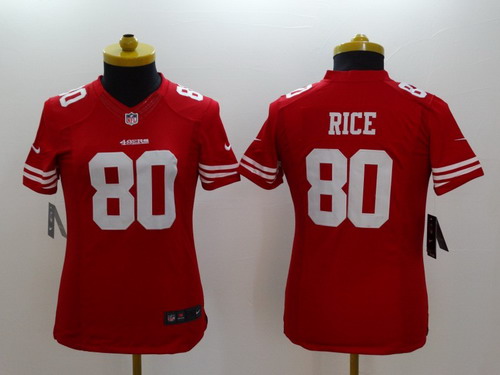 Nike San Francisco 49ers #80 Jerry Rice Red Limited Womens Jersey