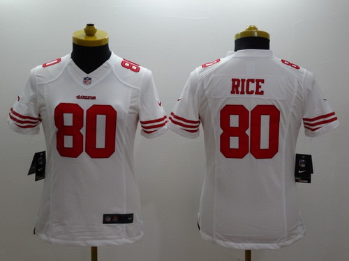 Nike San Francisco 49ers #80 Jerry Rice White Limited Womens Jersey