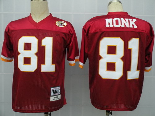 Washington Redskins #81 Art Monk Red Throwback Jersey