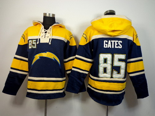 San Diego Chargers #85 Antonio Gates 2014 Navy Blue Hoodie