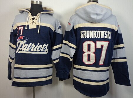 New England Patriots #87 Rob Gronkowski 2014 Blue Hoodie