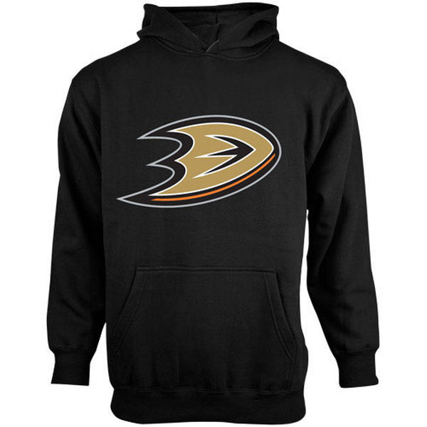 Anaheim Ducks Black Team Logo Men's Pullover Hoodie
