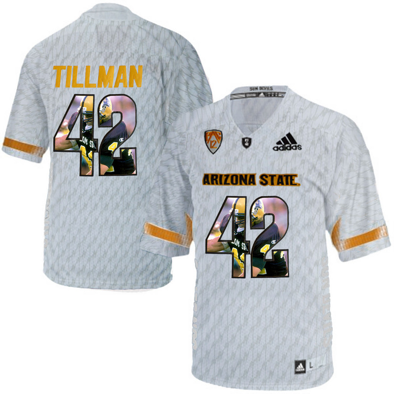 Arizona State Sun Devils 42 Pat Tillman Ice Team Logo Print College Football Jersey2
