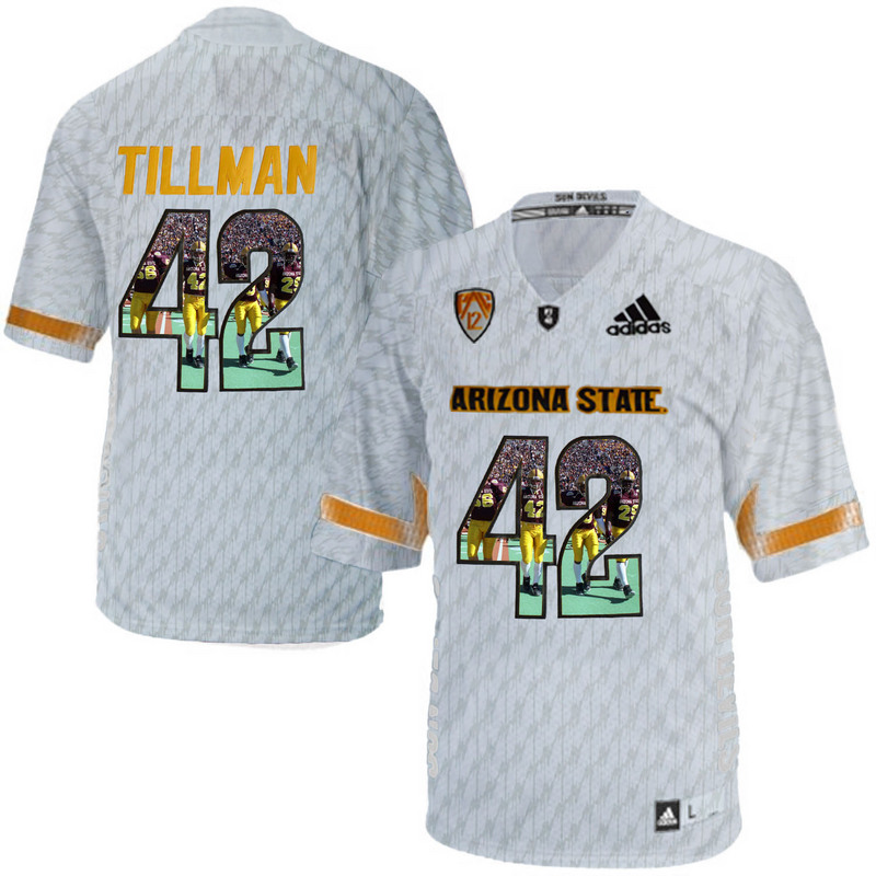 Arizona State Sun Devils 42 Pat Tillman Ice Team Logo Print College Football Jersey3