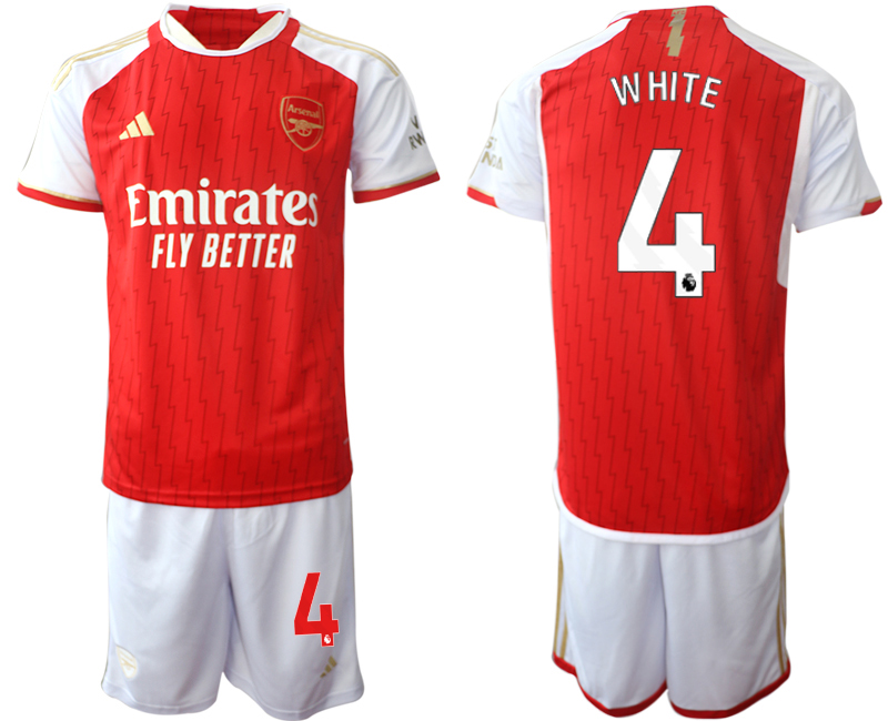 Arsenal home 4# WHITE 2023-24 suit Soccer Jerseys