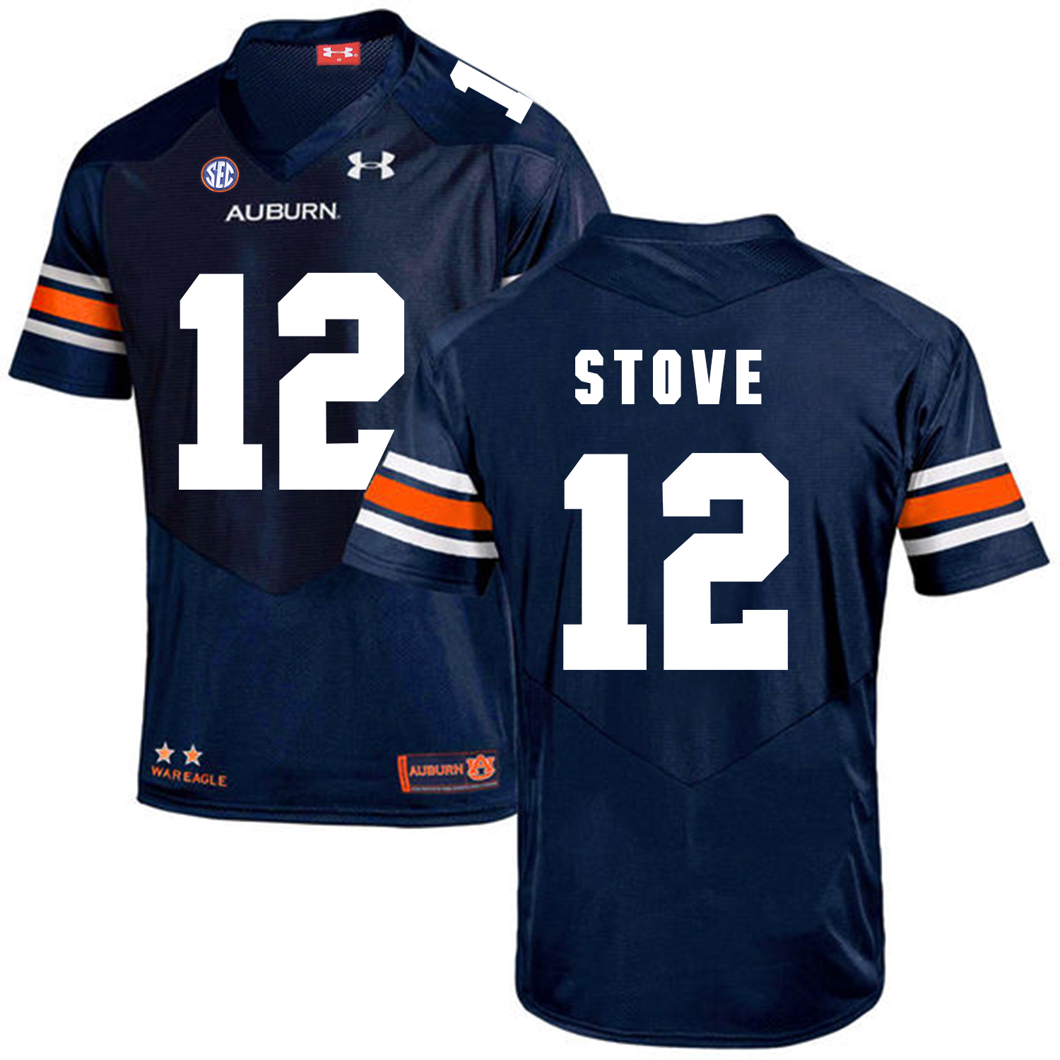 Auburn Tigers 12 Eli Stove Navy College Football Jersey