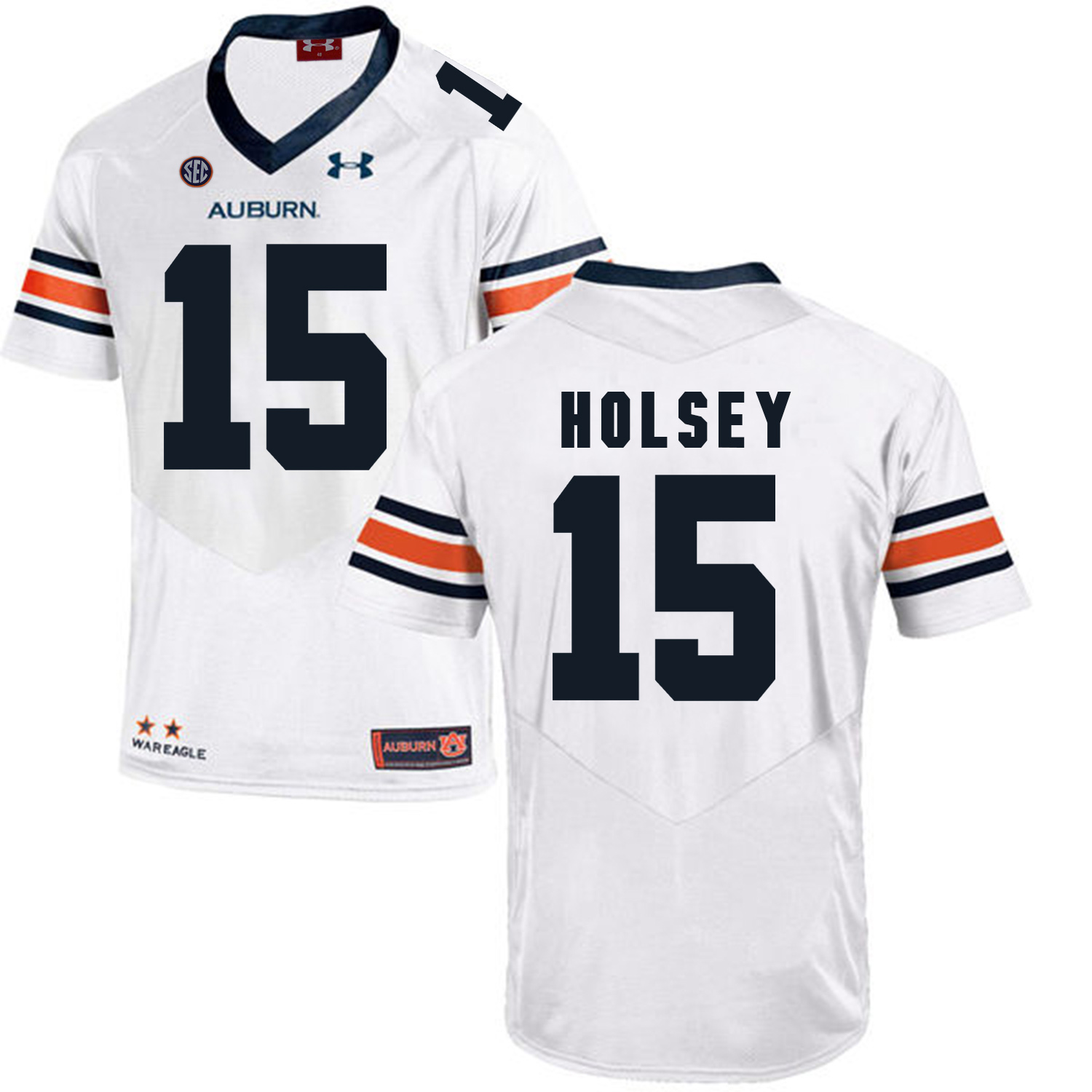 Auburn Tigers 15 Joshua Holsey White College Football Jersey
