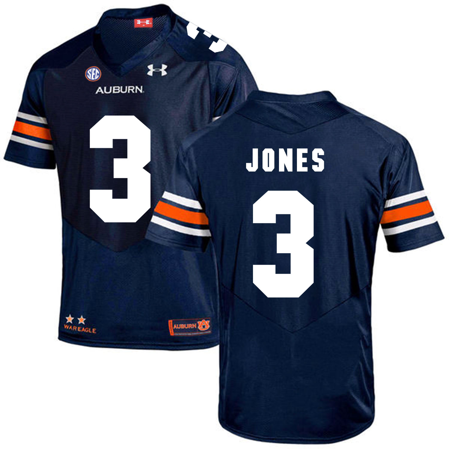 Auburn Tigers 3 Jonathan Jones Navy College Football Jersey