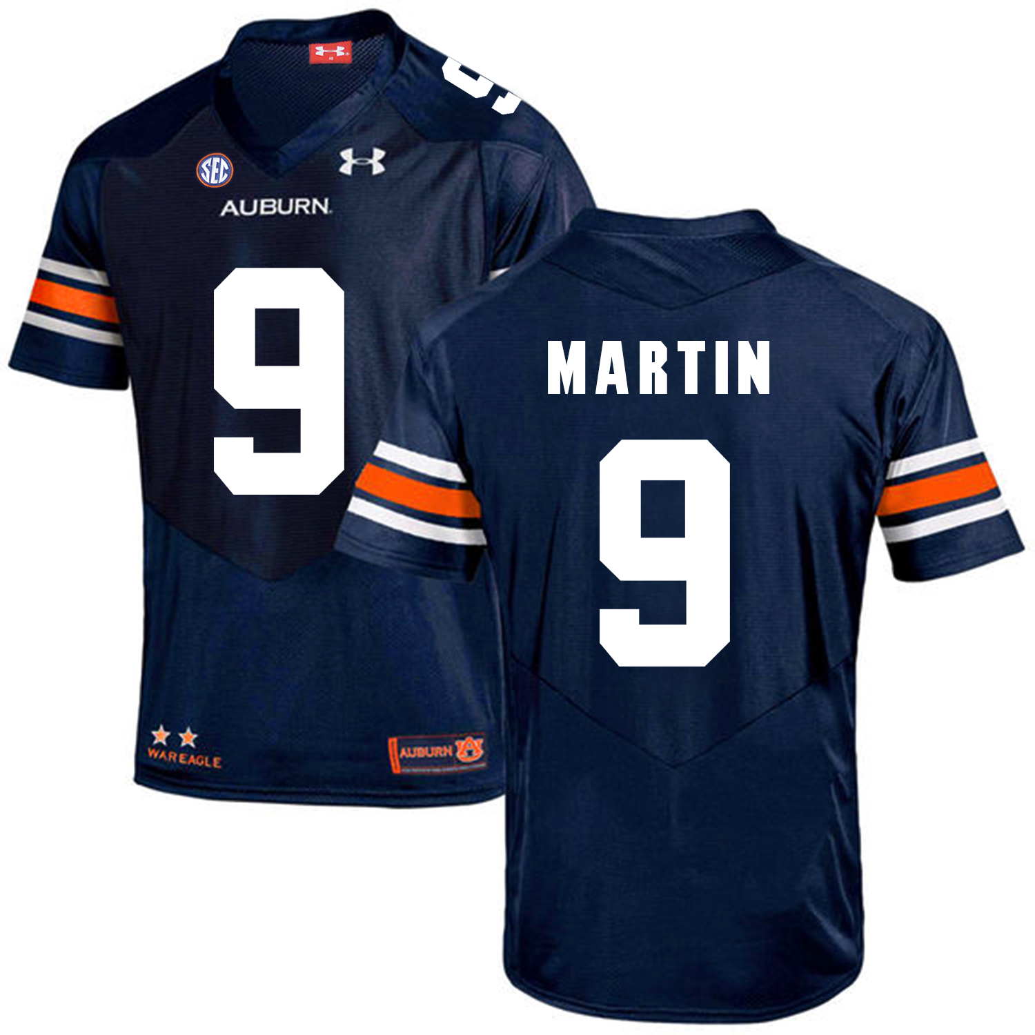 Auburn Tigers 9 Kam Martin Navy College Football Jersey