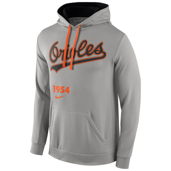 Baltimore Orioles Pullover Hoodie Grey