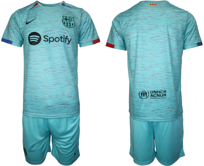Barcelona away Blank Blue 2023-24 Suite Soccer Jerseys