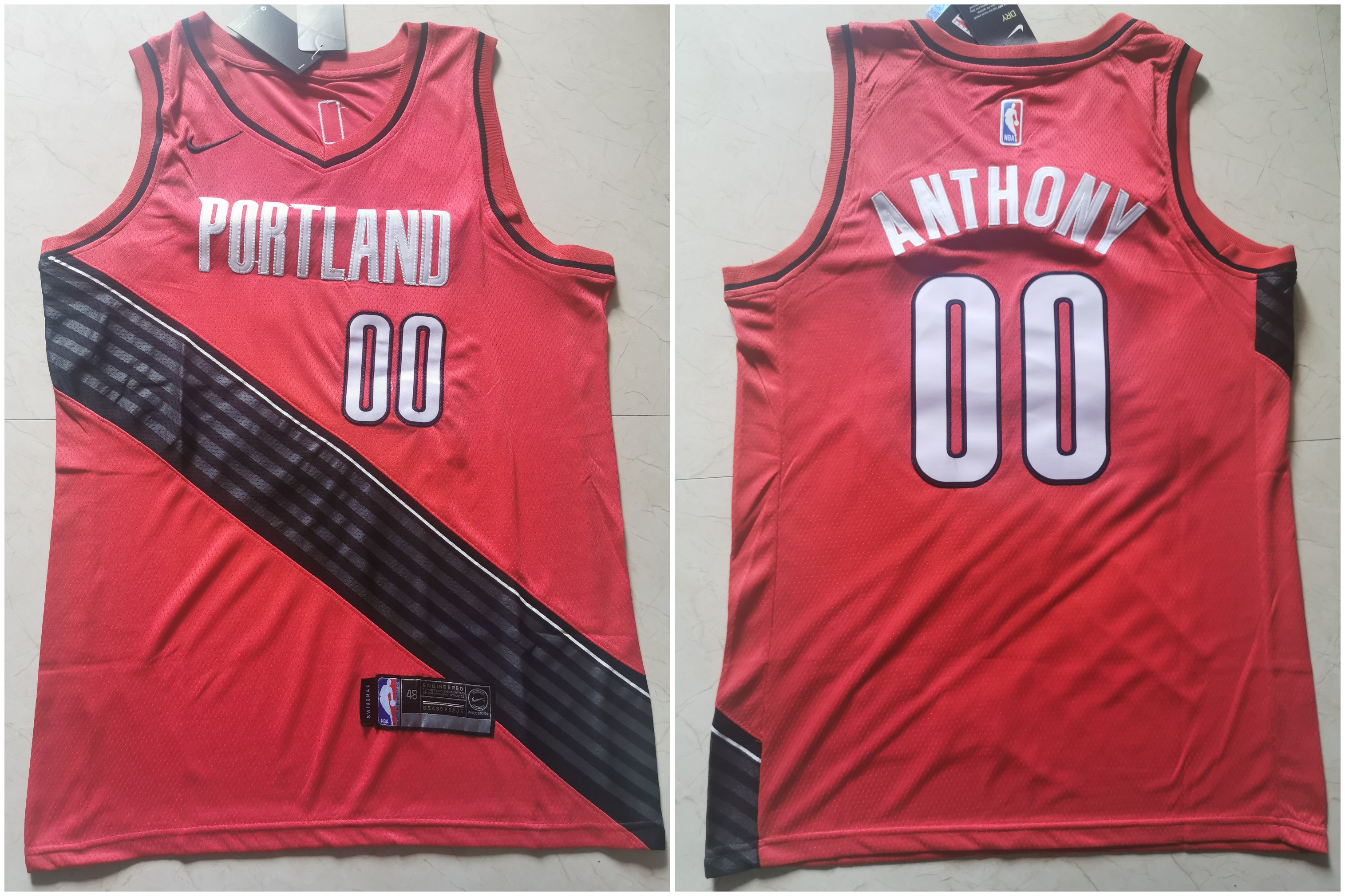 Blazers 00 Carmelo Anthony White City Edition Nike Swingman Jersey