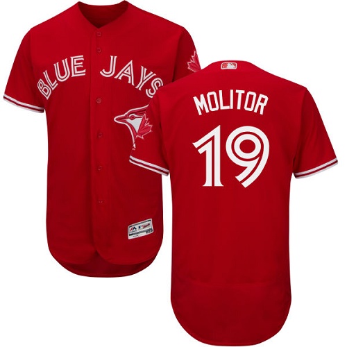 Blue Jays 19 Paul Molitor Red Flexbase Jersey
