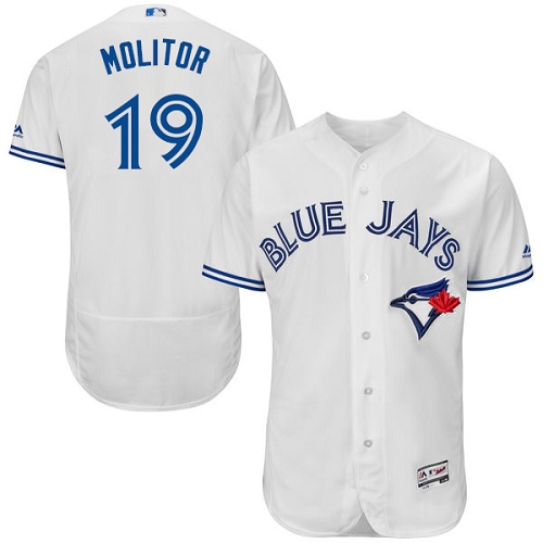 Blue Jays 19 Paul Molitor White Flexbase Jersey