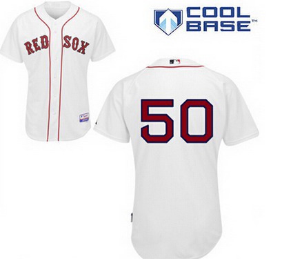 Boston Red Sox #50 Mookie Betts White Jersey