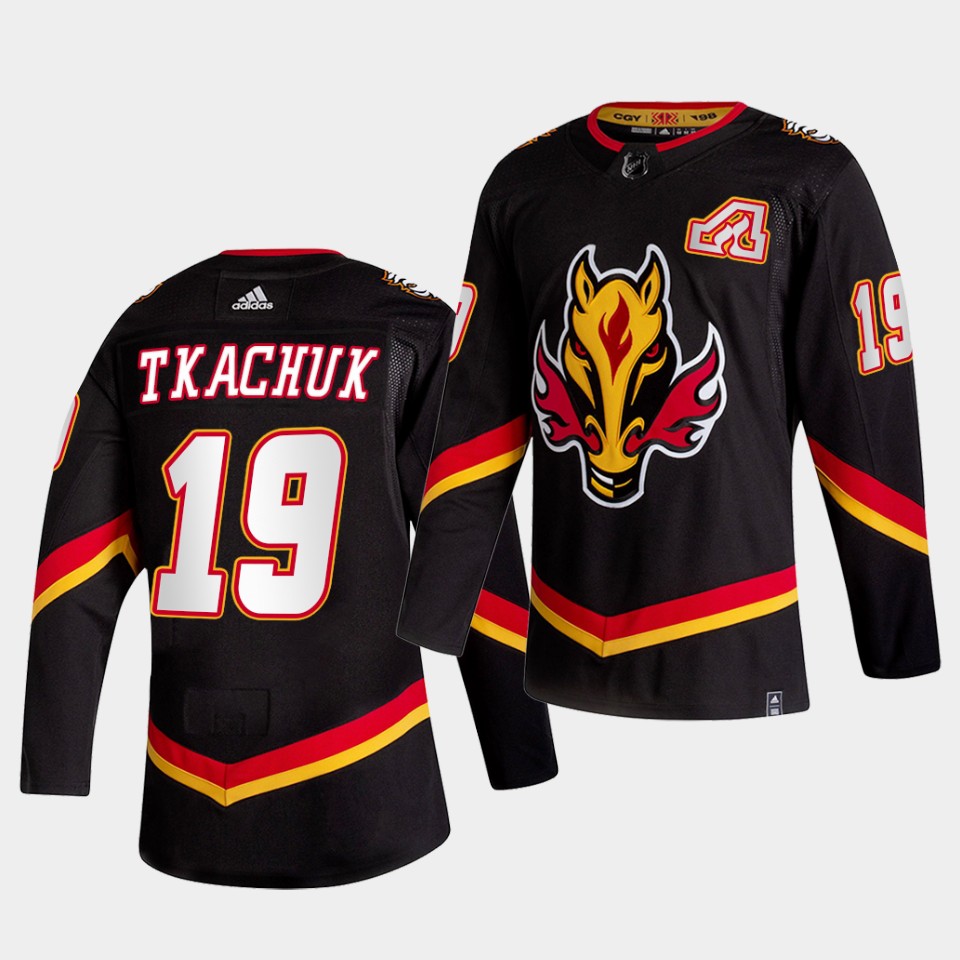 Calgary Flames Matthew Tkachuk 2021 Reverse Retro Black Special Edition Authentic Jersey