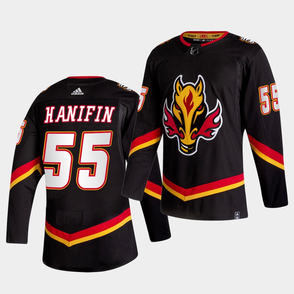 Calgary Flames Noah Hanifin 2021 Reverse Retro Black Special Edition Authentic Jersey