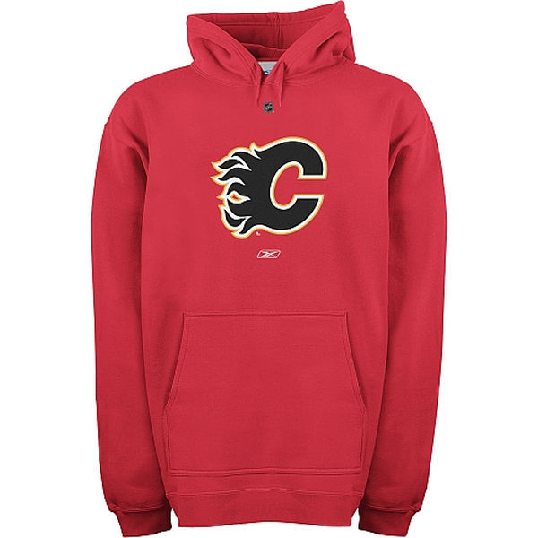 Calgary Flames Red Team Logo Men's Hoodie05