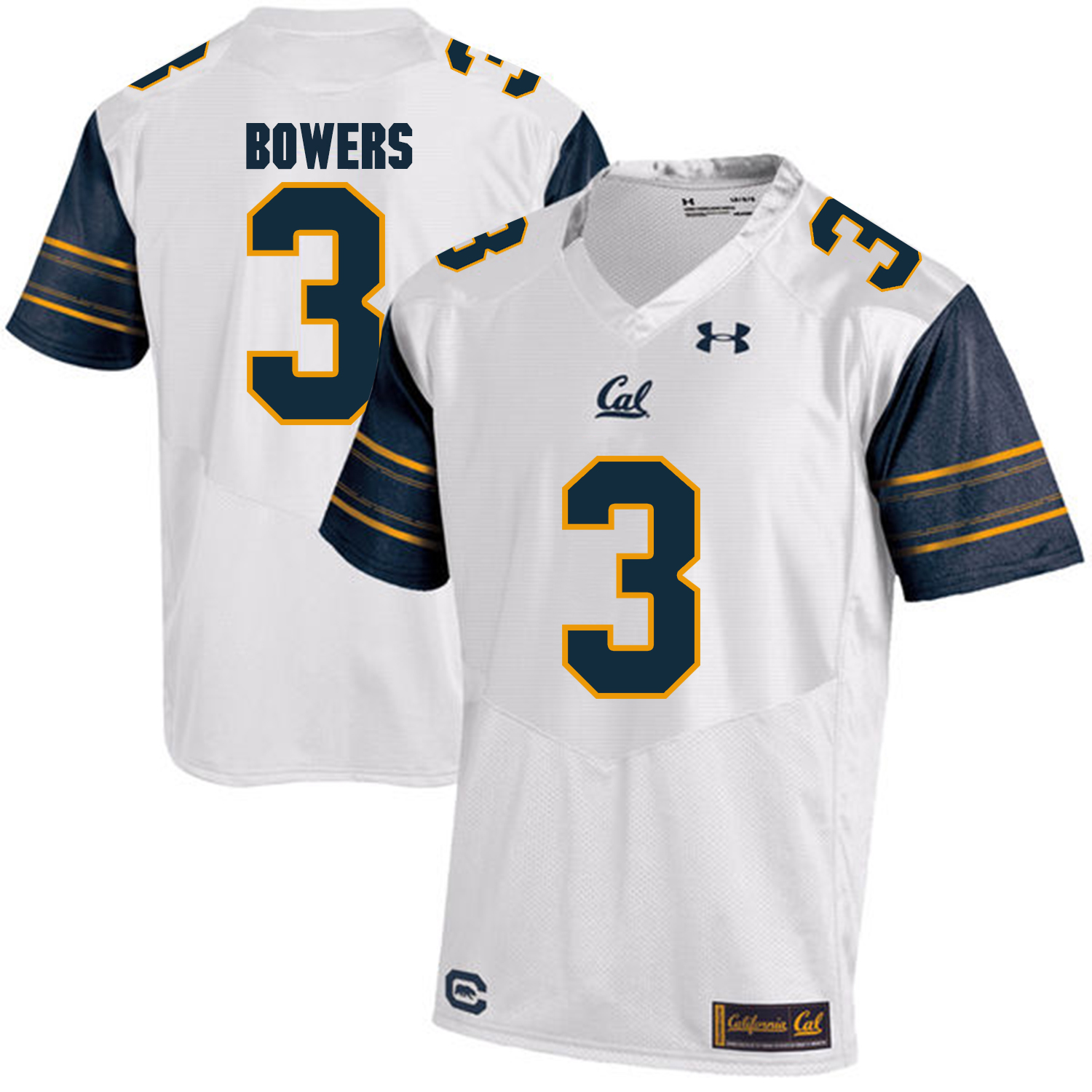 California Golden Bears 3 Ross Bowers White College Football Jersey