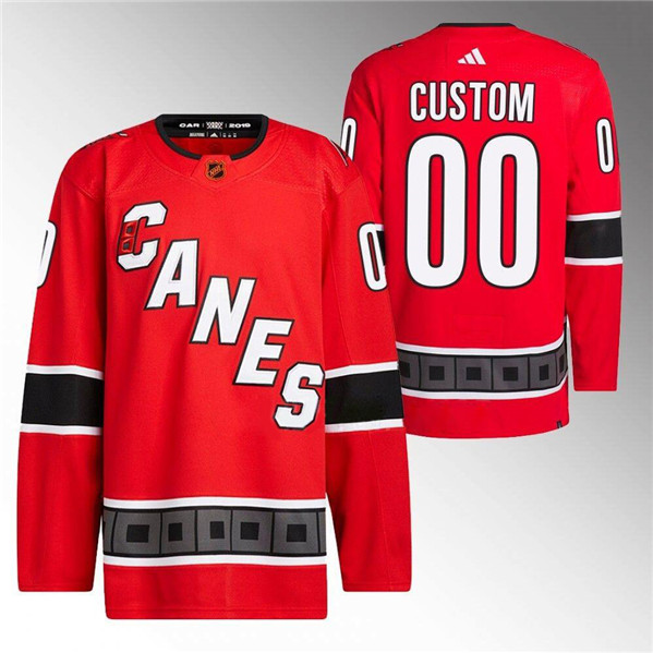 Men/Women/Youth Carolina Hurricanes Custom Red 2022-23 Reverse Retro Stitched Jersey