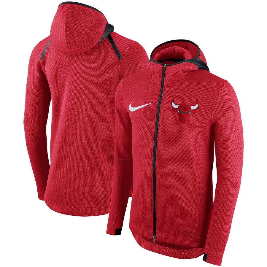 Chicago Bulls Nike Showtime Therma Flex Performance Full Zip Hoodie Red