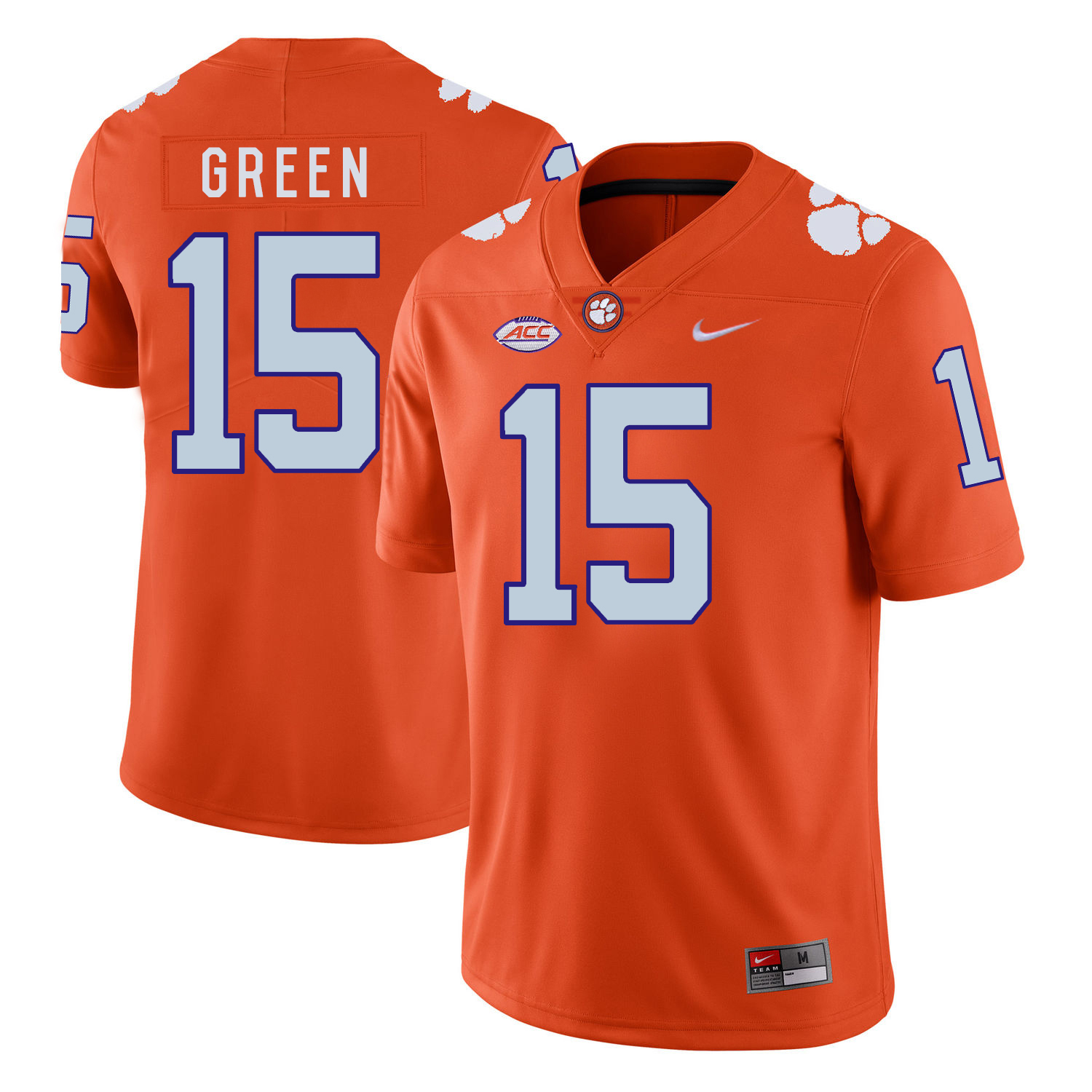 Clemson Tigers 15 T.J. Green Orange Nike College Football Jersey