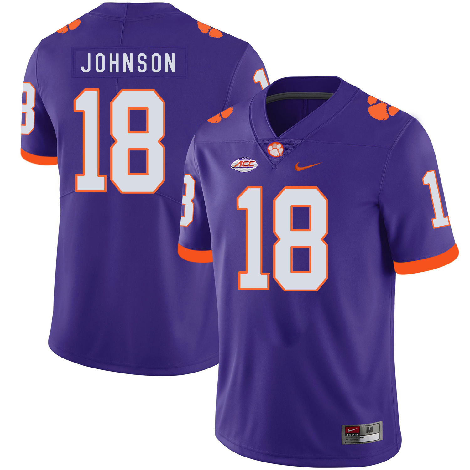 Clemson Tigers 18 Jadar Johnson Purple Nike College Football Jersey