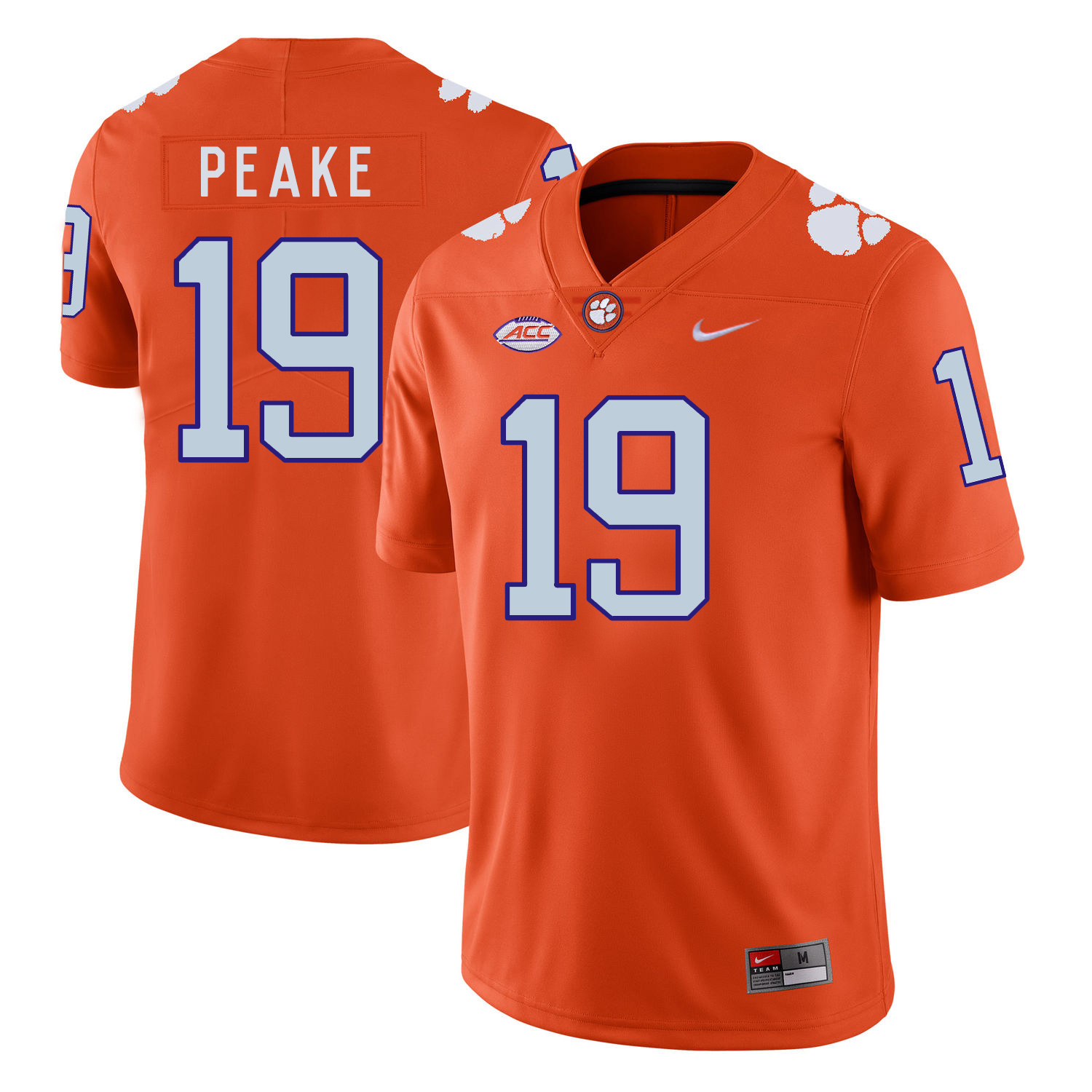 Clemson Tigers 19 Charone Peake Orange Nike College Football Jersey